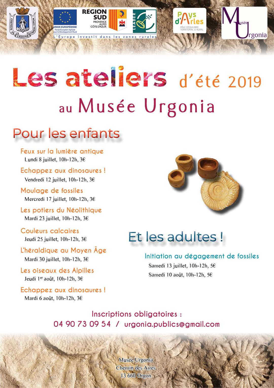 Animations Musée Urgonia été 2019