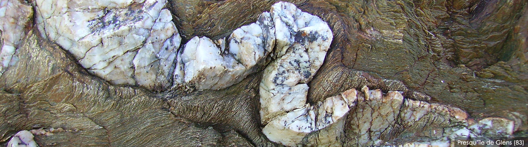 Déformation d'un filon de quaertz - Presqu'île de Giens
