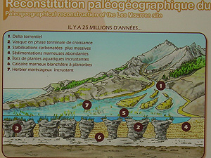 Panneau explicatif de la formation des Mourres